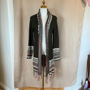 ADORA Black and White Patterned Cardigan